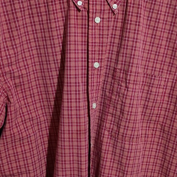 Eddie Bauer Men's Long Sleeve Button Down Shirt Size Large Red Checked - Picture 8 of 12